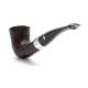 Peterson Sherlock Holmes Mycroft Sandblast P-Lip rusztikolt vörösesbarna színű hanga gyökér pipa 9mm filterrel bent típusú hajlított szárral