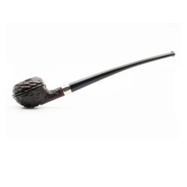 Peterson Tavern Rustic Rhodesian enyhén hajlított szárú filter nélküli churchwarden pipa