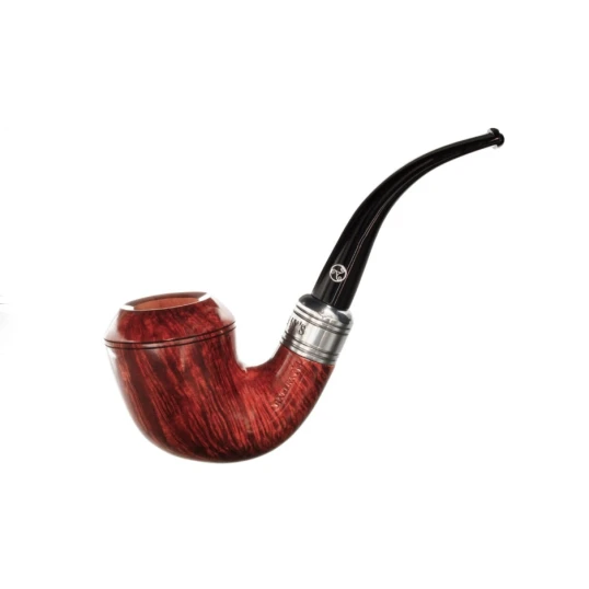 Rattray's Newcastle Terracotta 15 Bent Dublin bruyere pipa fémgyűrűvel – polírozott terrakotta felülettel, 9 mm filteres - Rattrays Newcastle