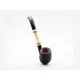 Rattray's Bamboo Bent Sandblast Black homokfúvott hangagyökér pipa bambusz szárral, filter nélkül