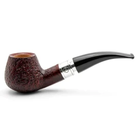 Rattray s Monarch Sandblast Red 4 homokfúvott vörösesbarna színű briar pipa 9mm-es filterrel - Enyhén hajlított pipaszárral