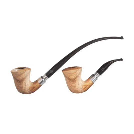 Rattray’s Carnyx Olive Brushed olívafa pipa – 9 mm filterrel, két szopókával - Rattrays Carnyx