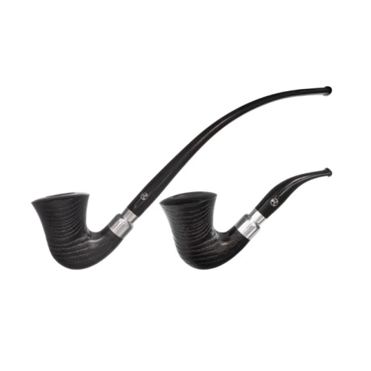 Rattray’s Carnyx G Black kőrisfa pipa – 9 mm filterrel, grafit betéttel, két szopókával - Rattrays Carnyx