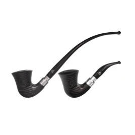 Rattray’s Carnyx G Black kőrisfa pipa – 9 mm filterrel, grafit betéttel, két szopókával