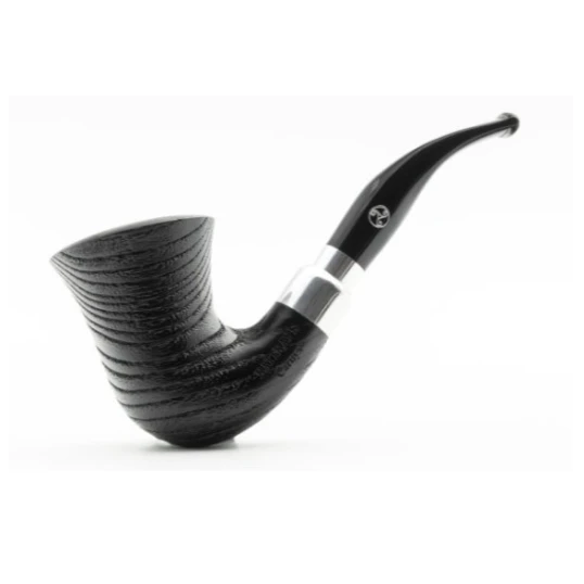 Rattray’s Carnyx G Black kőrisfa pipa – 9 mm filterrel, grafit betéttel, két szopókával