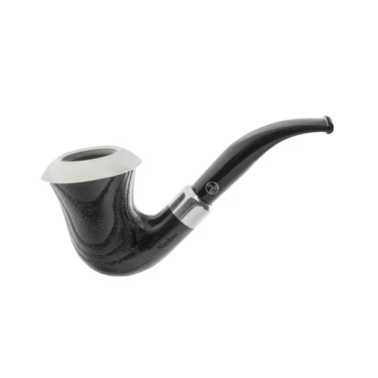 Rattray’s Nimbus G Calabash formájú briar pipa 9mm-es filter, hajlított szár, széles ezüst színű gyűrű - Rattrays Nimbus