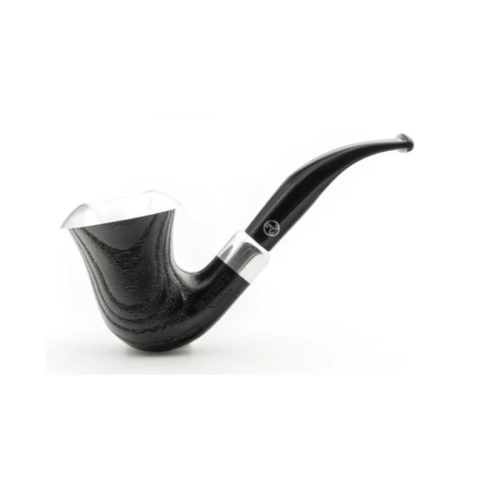 Rattray’s Nimbus G Calabash formájú briar pipa 9mm-es filter, hajlított szár, széles ezüst színű gyűrű