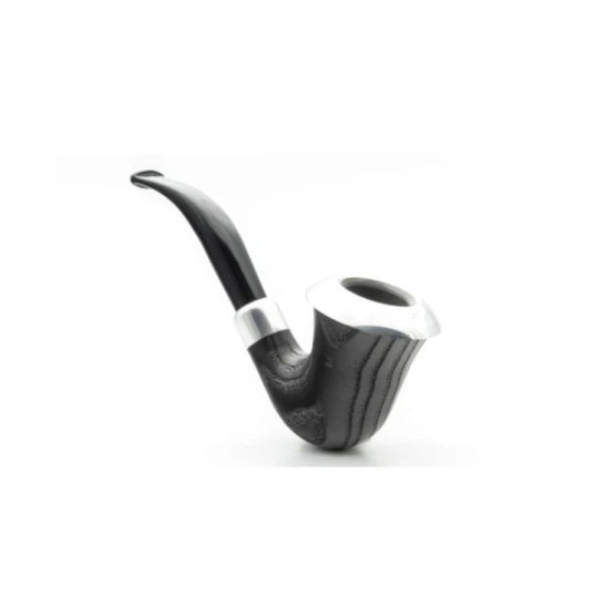 Rattray’s Nimbus G Calabash formájú briar pipa 9mm-es filter, hajlított szár, széles ezüst színű gyűrű