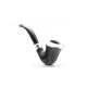 Rattray’s Nimbus G Calabash formájú briar pipa 9mm-es filter, hajlított szár, széles ezüst színű gyűrű