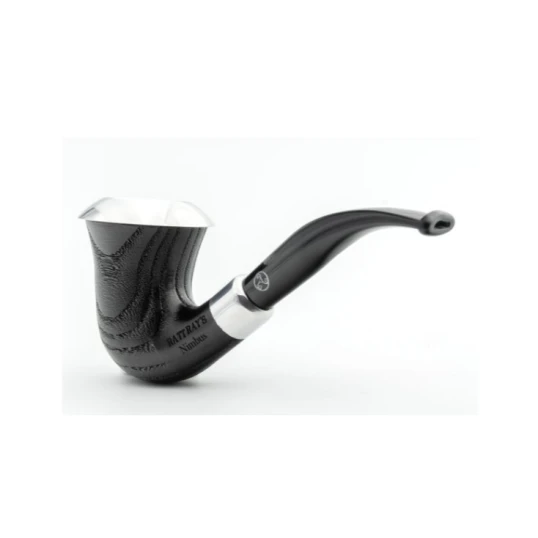 Rattray’s Nimbus G Calabash formájú briar pipa 9mm-es filter, hajlított szár, széles ezüst színű gyűrű