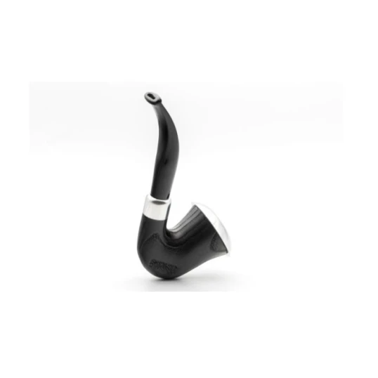 Rattray’s Nimbus G Calabash formájú briar pipa 9mm-es filter, hajlított szár, széles ezüst színű gyűrű