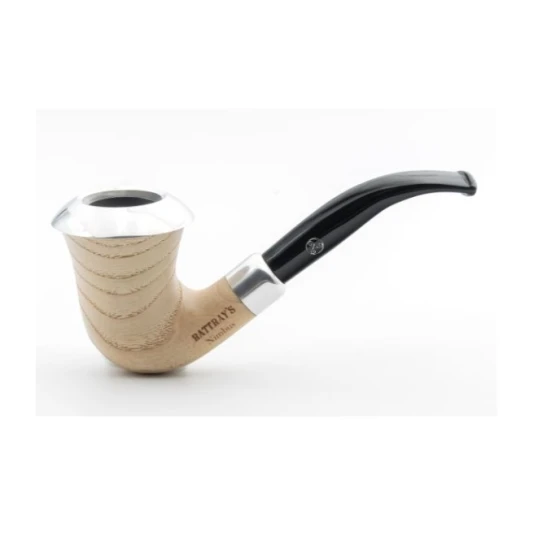 Rattray’s Nimbus G Natural Calabash formájú briar pipa 9mm-es filter, hajlított szár, széles ezüst színű gyűrű - Rattrays Nimbus