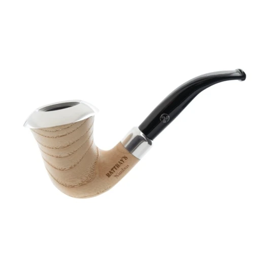 Rattray’s Nimbus G Natural Calabash formájú briar pipa 9mm-es filter, hajlított szár, széles ezüst színű gyűrű