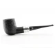 Rattray's Newcastle Sandblast Billiard egyenes bruyere pipa fémgyűrűvel – fekete homokfúvott felülettel, 9 mm filteres - Rattrays Newcastle