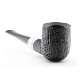 Rattray's Newcastle Sandblast Billiard egyenes bruyere pipa fémgyűrűvel – fekete homokfúvott felülettel, 9 mm filteres