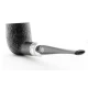 Rattray's Newcastle Sandblast Billiard egyenes bruyere pipa fémgyűrűvel – fekete homokfúvott felülettel, 9 mm filteres - Rattrays Newcastle