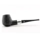 Rattray's Newcastle Sandblast 18 Brandy bruyere pipa fémgyűrűvel – fekete homokfúvott felülettel, 9 mm filteres - Rattrays Newcastle