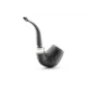 Rattray's Newcastle Sandblast 177 Bent Classic bruyere pipa fémgyűrűvel – fekete homokfúvott felülettel, 9 mm filteres - Rattrays Newcastle