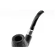 Rattray's Newcastle Sandblast 177 Bent Classic bruyere pipa fémgyűrűvel – fekete homokfúvott felülettel, 9 mm filteres - Rattrays Newcastle