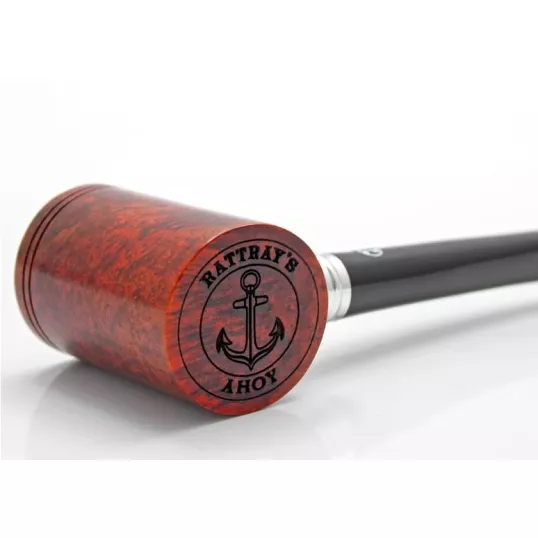 Rattrays Ahoy Terracotta Poker pipa – polírozott vörösesbarna hanga gyökér, 9 mm - Rattrays Ahoy