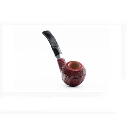Rattray’s The Witch Brushed Red 204 Rhodesian formájú hanga gyökér pipa 9mm-es filterrel hajlított szárral