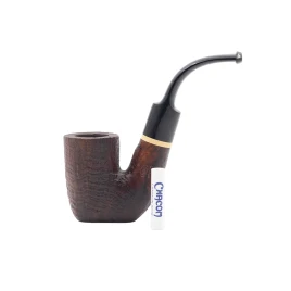 ROPP Buis Sandblasted Oom Paul hajlított bruyer pipa – barna, 9 mm-es filteres
