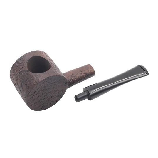ROPP Mid Century Sandblasted Blowfish egyenes bruyer pipa – barna, szűrő nélküli - Ropp