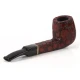 Savinelli Alligator Brown 513 hanga gyökér pipa 9 mm filterrel, mélyvöröses-barna, csurgatott mintázatú akril enyhén hajlított nyerges szárral