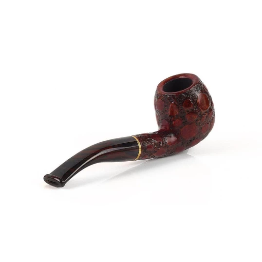 Savinelli Alligator Brown 626 apple hanga gyökér pipa 9mm filterrel - Sötétbarna csurgatott szopókával és enyhén hajlított szárral