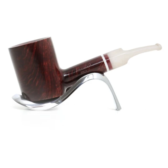 Savinelli Avorio Smooth Burg 311 hanga gyökér pipa 9mm-es filterrel - Krém színű csutorával és enyhén hajlított szárral