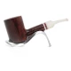 Savinelli Avorio Smooth Burg 311 hanga gyökér pipa 9mm-es filterrel - Krém színű csutorával és enyhén hajlított szárral