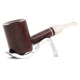 Savinelli Avorio Smooth Burg 311 hanga gyökér pipa 9mm-es filterrel - Krém színű csutorával és enyhén hajlított szárral
