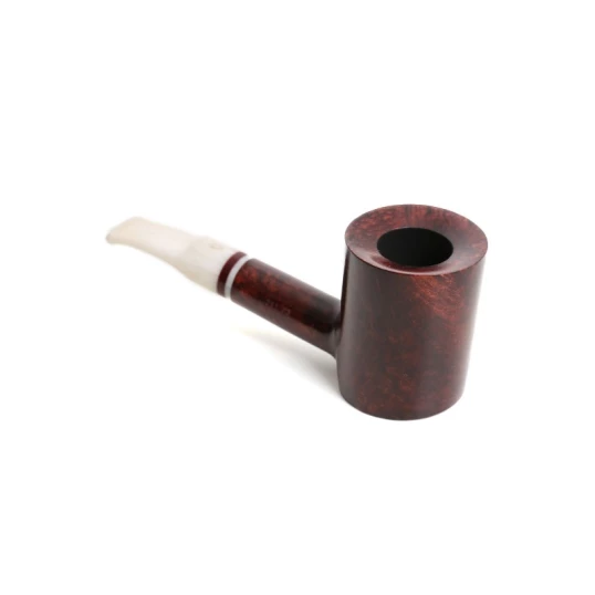Savinelli Avorio Smooth Burg 311 hanga gyökér pipa 9mm-es filterrel - Krém színű csutorával és enyhén hajlított szárral