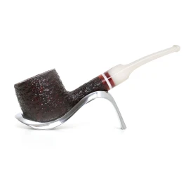 Savinelli Avorio 121 hanga gyökér pipa 9mm-es filterrel, elefántcsont színű enyhén hajlított nyerges szárral
