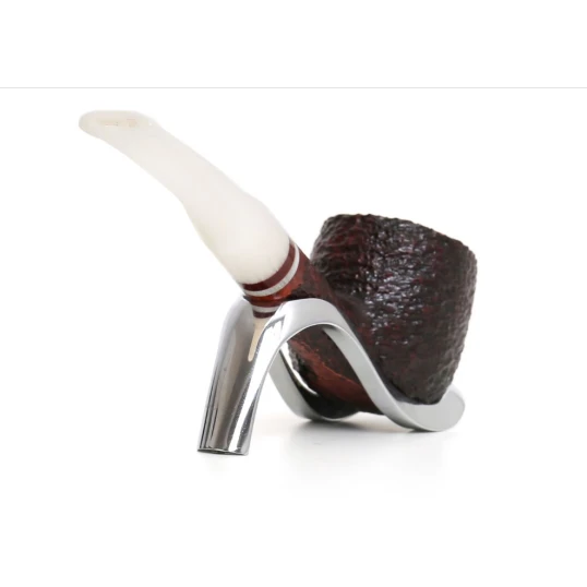 Savinelli Avorio 121 hanga gyökér pipa 9mm-es filterrel, elefántcsont színű enyhén hajlított nyerges szárral