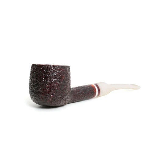 Savinelli Avorio 121 hanga gyökér pipa 9mm-es filterrel, elefántcsont színű enyhén hajlított nyerges szárral