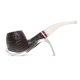 Savinelli Avorio 626 hanga gyökér pipa 9mm-es filterrel, elefántcsont színű hajlított szárral - Savinelli Avorio