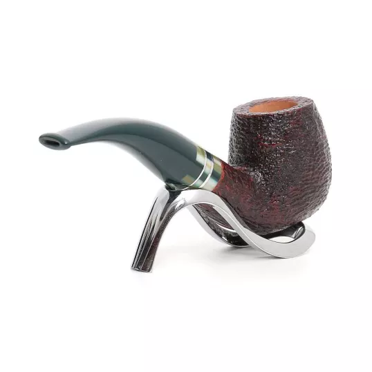 Savinelli Foresta 616 hanga gyökér pipa 9mm filterrel, zöld csutorával és hajlított szárral
