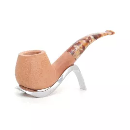 Savinelli Granola 645 hanga gyökér pipa 9mm filterrel, gabonákat ábrázoló csutorával és hajlított szárral