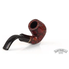 Savinelli Alligator Brown 614 hanga gyökér pipa 9mm filterrel, sötétbarna csurgatott szopókával és hajlított szárral