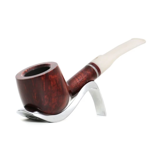 Savinelli Avorio Smooth Burg 121 hanga gyökér pipa 9mm filterrel, csurgatott szopókával és enyhén hajlított szárral - Savinelli Avorio