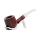 Savinelli Avorio Smooth Burg 121 hanga gyökér pipa 9mm filterrel, csurgatott szopókával és enyhén hajlított szárral