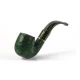 Savinelli Alligator Green 614 billiard hanga gyökér pipa 9mm filterrel - Zöld színű csurgatott szopókával és hajlított szárral