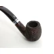 Savinelli Minerva Rusticata Marrone 601 hanga gyökér pipa, 9 mm filter, rusztikos barna felület, akril hajlított szár, dupla ezüst színű gyűrű