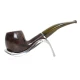 Savinelli Bosco 626 hanga gyökér pipa 9mm-es filterrel, sötétzöld színű csurgatott hatású hajlított szárral