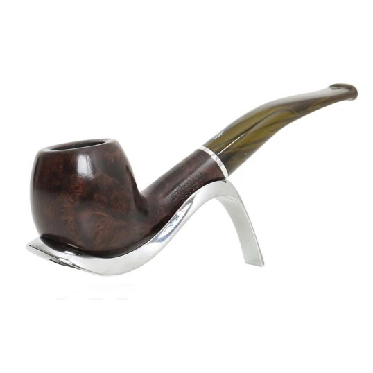 Savinelli Bosco 626 hanga gyökér pipa 9mm-es filterrel, sötétzöld színű csurgatott hatású hajlított szárral