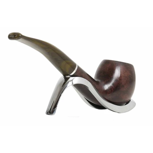 Savinelli Bosco 626 hanga gyökér pipa 9mm-es filterrel, sötétzöld színű csurgatott hatású hajlított szárral