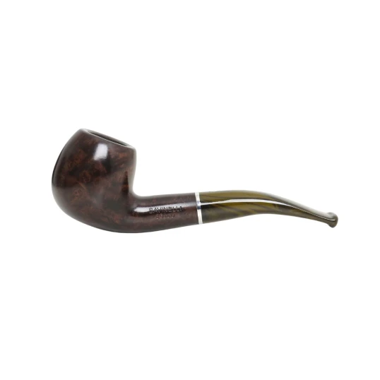 Savinelli Bosco 626 hanga gyökér pipa 9mm-es filterrel, sötétzöld színű csurgatott hatású hajlított szárral