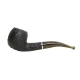 Savinelli Bosco Rustic Nera 626 hanga gyökér pipa 9mm-es filterrel, sötétzöld színű csurgatott hatású enyhén hajlított szárral