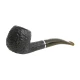 Savinelli Bosco Rustic Nera 626 hanga gyökér pipa 9mm-es filterrel, sötétzöld színű csurgatott hatású enyhén hajlított szárral